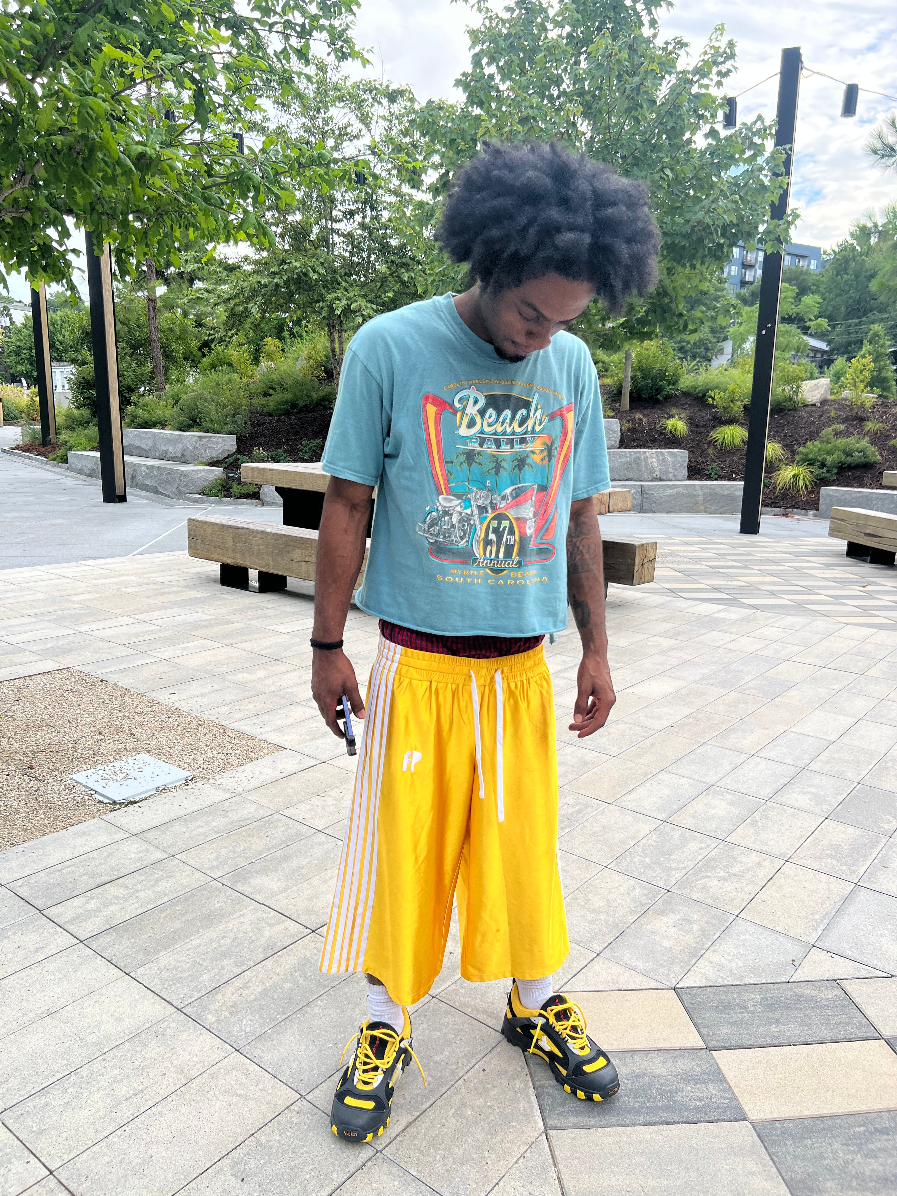 Yellow FP Capri Shorts